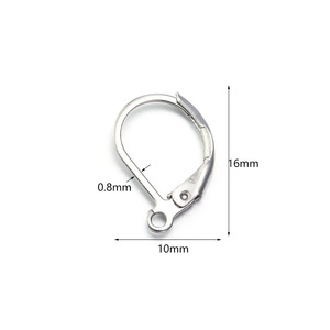 Stainless Steel French <b>Hook</b> Earrings Small D-Shaped <b>Clip</b>-On Jewelry Findings DIY Earring Accessories - Product Image 2