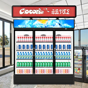 Thương mại thẳng đứng nước giải khát mát Showcase siêu thị điện xách tay máy nén nhiệt sương giá miễn phí năng lượng hiệu quả - Product Image 5