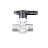 Vanne à boisseau sphérique manuelle à haute pression en acier inoxydable 316L, filetage femelle, 6000 psi, NPT 1/4\", 3/8\", 1/2\", 2 voies, panneau de mesure forgé