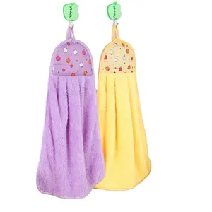 Hanging Kitchen Towel With Loop Wholesale Quickly-dry Lovely Hand Towel With Ties For Adults