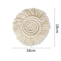 Boho el yapımı makrome dokuma Placemat Coaster Bohemian yuvarlak örgülü içecek bardak püskül ile