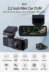 กล้องติดรถยนต์ 2 เลนส์ 4K HD มองเห็นในเวลากลางคืน กันน้ำ ควบคุมผ่านแอพ พร้อม WiFi หน้าจอ IPS 3 นิ้ว GPS รับประกัน 1 ปี - Product Image 3