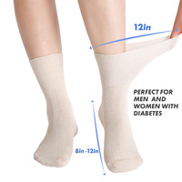 Chaussettes pour diabétiques, hauteur genou, en mélange de fibres de bambou et de coton, coupe ample confortable, pour hommes, noir et blanc, qualité OEM