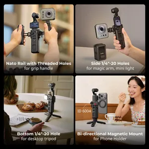 Pour DJI Osmo Pocket 4P 4 3 <span class=keywords><strong>SmallRig</strong></span> 6006 <span class=keywords><strong>Cage</strong></span> étendue avec rails NATO, filetages 1/4 "-20, cadre d'extension magnétique bidirectionnel - Product Image 5