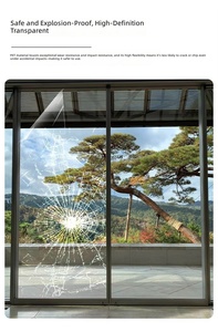 <span class=keywords><strong>Film</strong></span> de sécurité transparent anti-explosion en PET auto-adhésif moderne et simple de 5 mil pour fenêtre de porte coulissante domestique - Product Image 3