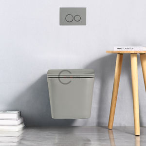 Toilette suspendue murale en céramique noire de haute qualité européenne, économique, avec bidet, vis d'installation et couvercle de siège - Product Image 4