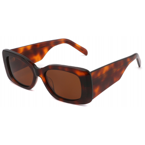 Occhiali da Sole Quadrati in Acetato Polarizzati Stile Europeo e Americano, Montatura Completa Leopardata, Trendy per Esterni, Fatti a Mano - Product Image 1