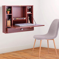 Bureau d'ordinateur portable pliable à monter au mur, tiroir et étagère de rangement pour la maison