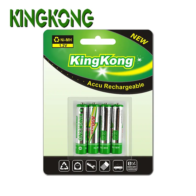 Ni-mh Rechargeable Battery KingKong 800mah AAA Size 1.2v Ni-mh Rechargeable Battery