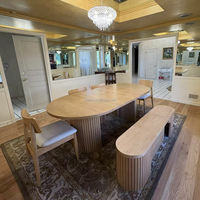 Table à manger moderne multifonctionnelle rétractable en bois pour restaurant et cuisine