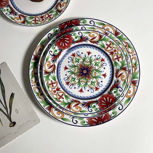 Plato de Cerámica Floral Bohemio Ecológico, Platos de Porcelana para Cena, Filete y Postre para Bodas y Fiestas - Product Image 2