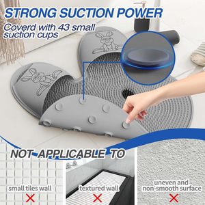 Alfombrilla de Silicona para Baño con Diseño de Pata de Conejo, <span class=keywords><strong>Antideslizante</strong></span>, Ecológica, Duradera, para Masaje de Espalda y Eliminación de Piel Muerta - Product Image 4