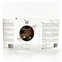 Étiquettes autocollantes personnalisées en vinyle imperméable pour bouteilles de produits de salle de bain : Huile d'argan, Shampoing, Gel douche, Emballages capillaires