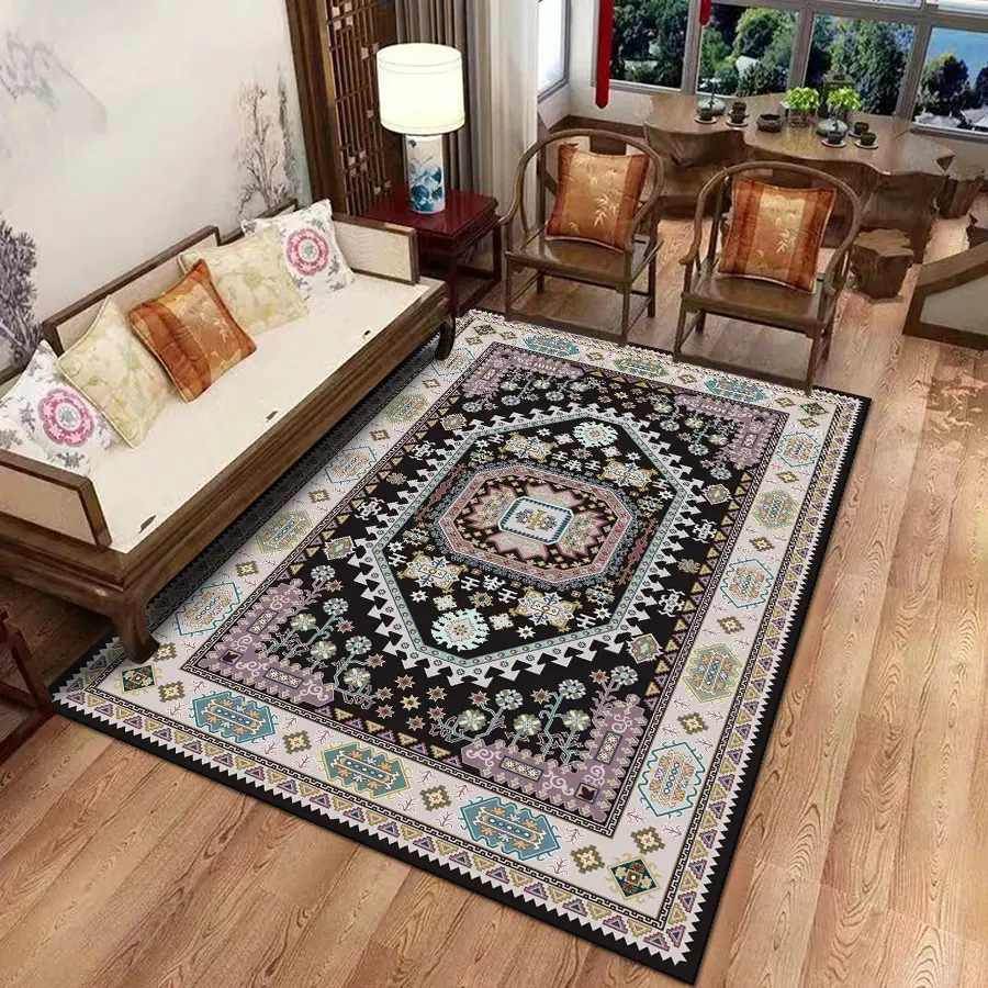 Anti Slip Maroko Dicetak, Karpet Tikar Antik Besar Retro Karpet Etnis Turki Persia Karpet Area Mewah untuk Ruang Tamu Hotel/