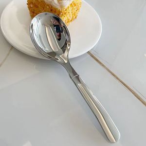 ช้อนสแตนเลสทรงกลมทันสมัย ด้ามยาว ใช้คนกาแฟ ขนมหวาน ซุป โจ๊ก สำหรับร้านอาหารและใช้ในบ้าน - Product Image 4