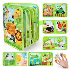 Nouveau design, livre silencieux Montessori, planche d'activités en feutre écologique, jouet préscolaire pour les garçons et les filles <span class=keywords><strong>de</strong></span> 1 à 3 ans, jeux éducatifs - Product Image 6