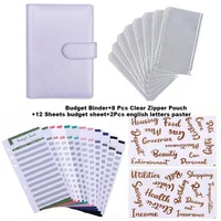Classeur de Budget personnalisé A6 en vrac, couleur bonbon Macaron en cuir enveloppes de billets imperméables ensemble de cahier de reliure de Budget