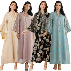 عباية نسائية أنيقة بمقاسات كبيرة، تصميم جديد طويل مطرز بالترتر، روب لخريف وصيف، مستوحى من الطراز الأوروبي الأمريكي بتصميم عربي عبر الحدود - Product Image 1