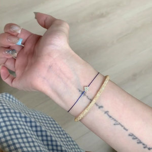 Pulsera y Brazaletes de Moda para Mujer, Personalizados, de Lujo, en Acero Inoxidable 316L, Chapados en Oro de 14k y 18k, con Zirconia, Diseño de Hilo - Product Image 4