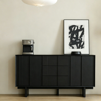 Buffet de style minimaliste du milieu du siècle en chêne massif, meuble polyvalent pour salle à manger, salon, hôtel, restaurant