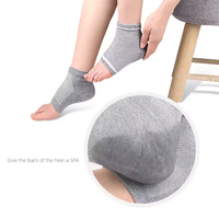 Coussinets de pieds en silicone Spa en maille Offre Spéciale Chaussettes respirantes sèches à la cheville Anti-fissure Gel hydratant Talon Chaussettes à bout ouvert