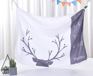 Recién nacido del bebé hito toalla fotografía logotipo personalizado bebé manta de lana - Product Image 4