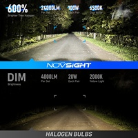 Novsight N99 H7 H11 100W 24000LM Lampu LED Super High Power 12V H1 H8 H9 HB4 HB3 9005 9006 9012 H4 Lampu Depan LED