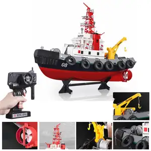 Henglong 3810 2.4G Rc Pelabuhan Fireboat 63Cm Listrik Tugboat Semprot Air Mainan RC Workboat Perahu Kapal Pesiar Mewah