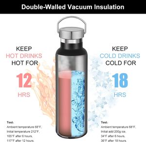 Wholesale Custom Logo <b>Water</b> Bottle with Handle Lid Fits Car Cup Holder 500ml 750ml 1000ml Stainless Steel Vacuum Insulated Flask - Product Image 2