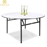 Tables de banquet rondes en gros, en contreplaqué avec bordure en PVC, pliables