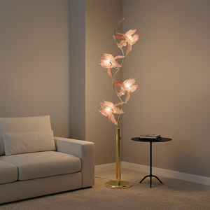 <span class=keywords><strong>Lampadaire</strong></span> LED moderne Lotus en fer et verre, design floral, le plus vendu, idéal pour salon, chambre, lecture, bureau, personnalisable - Product Image 1