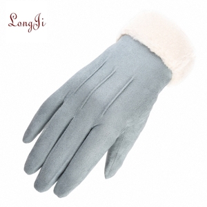 Của phụ nữ ngoài trời nhiệt găng tay cho mùa thu mùa đông hai lớp nhung sang trọng Windproof ba gân da lộn ấm vài phong cách - Product Image 4