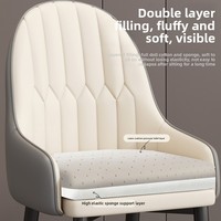 Ensemble Table et Chaises de Salle à Manger Modernes de Style Italien, Design Minimaliste Luxe Léger avec Dossier Durable pour Maison ou Hôtels