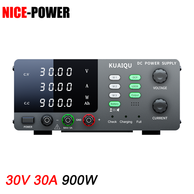 High Power Supply Unit NICE-POWER R-SPS3030C 30V 30A 900W OCP/OVP Function for Li-ion Battery Charging 12V 24V Lab Texting