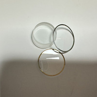 Lentille en verre trempé Gorilla Glass transparente, ronde, optique, avec bordure dorée électroplaquée, de qualité industrielle