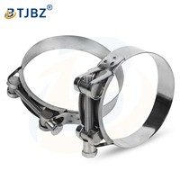 Collier de serrage robuste en acier inoxydable poli pour tuyau d'échappement 64-67 mm Système de mesure métrique Capacité de charge 15 Nm