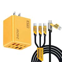 Chargeur mural rapide USB-C PD 240W avec 8 ports (4 USB + 4 Type C) - Adaptateur secteur pour téléphone portable QC 3.0 - Prise EU/US/UK