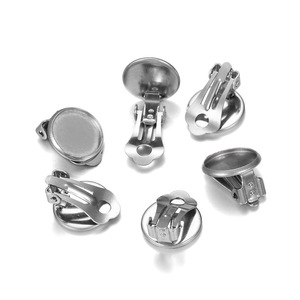 Stainless Steel Frog Clip <b>Earrings</b> 8-14mm Smooth Surface Clip-On For Non-Pierced Ears - Product Image 2