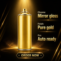 Peinture en aérosol pour rénovation automobile, effet chrome doré miroir, 400 ml, haute brillance, séchage rapide, pour voiture, moto, véhicule utilitaire