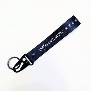Wholesale Bulk High Quality Custom Logo Fabric Loop Wristlet Key Chain Strap Promotion <b>Anime</b> Embroidery Hoops <b>Keychains</b> - Product Image 6