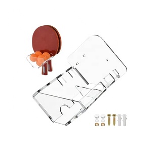 Support mural pour raquettes <span class=keywords><strong>de</strong></span> ping-pong en acrylique transparent, 2 pièces, avec rangement pour balles, pour salle <span class=keywords><strong>de</strong></span> jeu <span class=keywords><strong>de</strong></span> tennis <span class=keywords><strong>de</strong></span> <span class=keywords><strong>table</strong></span> - Product Image 1