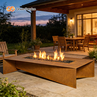 Brasero de terrasse en acier Corten, foyer à gaz décoratif en acier Corten pour jardin