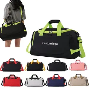 Custom Logo Duffel Travel Bags Nylon Waterproof Separation Gym Sports Bag With Shoes Compartment