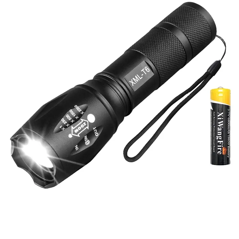 Portable Powerful XML-T6 LED Flashlight Waterproof Lantern Torch Use 18650 Rechargeable Battery Camping Tactical Flash light