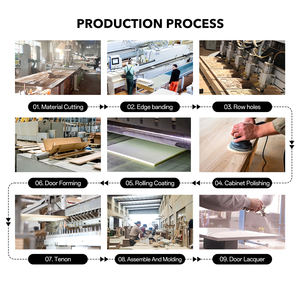 Buffet mural moderne en bois massif, <span class=keywords><strong>meuble</strong></span> de rangement multifonctionnel, étagère écologique pour salle à manger, cuisine, salle d'étude - Product Image 6