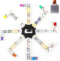 Jeu de dominos mexicain 91 Domino Color Dot Train dans un coffret en aluminium