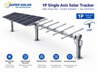Support de suivi solaire à axe unique SUPER SOLAR 1P avec surface galvanisée à chaud, résistant aux vents jusqu'à 18 m/s