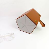Étui de voyage pliable rectangulaire classique en PU brillant pour lunettes de soleil et lunettes de vue