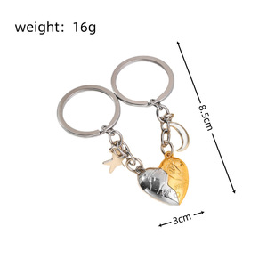 WOWEI dos almas un corazón llavero para pareja deseando piedra creativo a juego llavero relación joyería llavero - Product Image 6