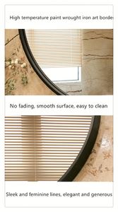 Miroir mural rond de luxe en métal pour salle de bain, décoration de la maison, grand miroir suspendu pour salon, miroir, spiegel - Product Image 6